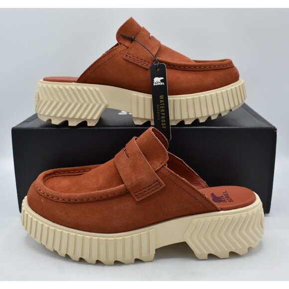 Sorel Women Size 8 ONA AVE Sanguine Red Bleached Ceramic Slip On Loafers Shoes - Picture 10 of 12